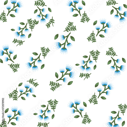 Flowers color blue pattern detailed style
