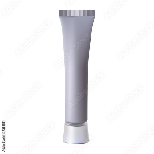 Cosmetic cream tube mockup. Plastic container for body gel. Ointment package mock up with clear cap. Natural collection of eye skin creme product for label and logo graphic design