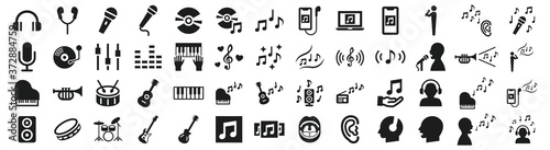 Set of various icons related to music photo