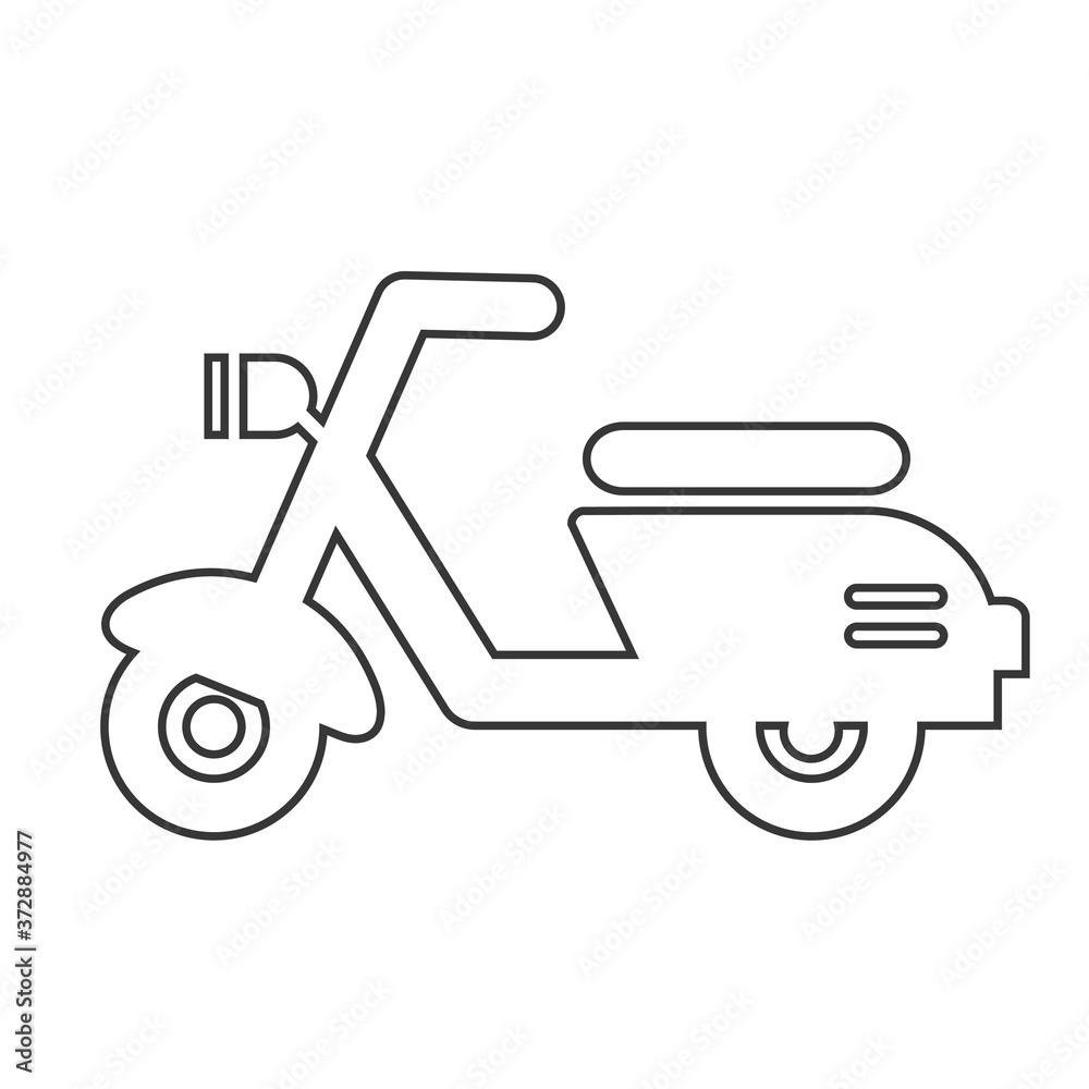 motor scooter line icon - Vector Illustration motor scooter line icon - Vector Illustration