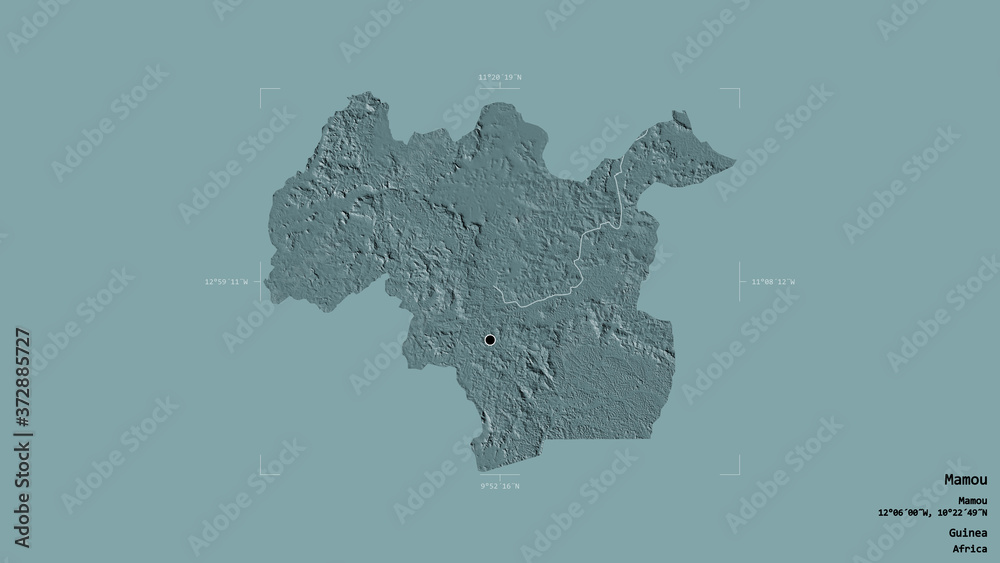 Mamou - Guinea. Bounding box. Administrative