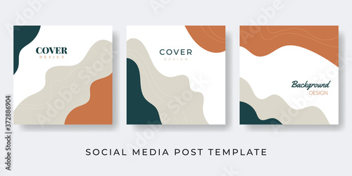 Social media post template with tropical nature concept collection. Good for cover, invitation, banner, placard, brochure, poster, card, flyer and other.