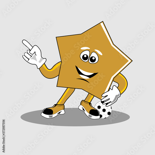 star cartoon character running with football