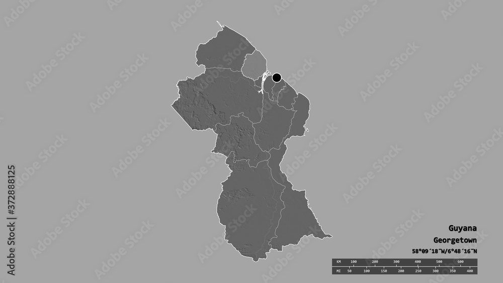 Location of Pomeroon-Supenaam, region of Guyana,. Bilevel