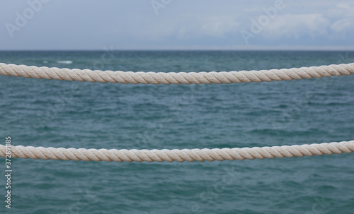 marine nautical rope on sea background
