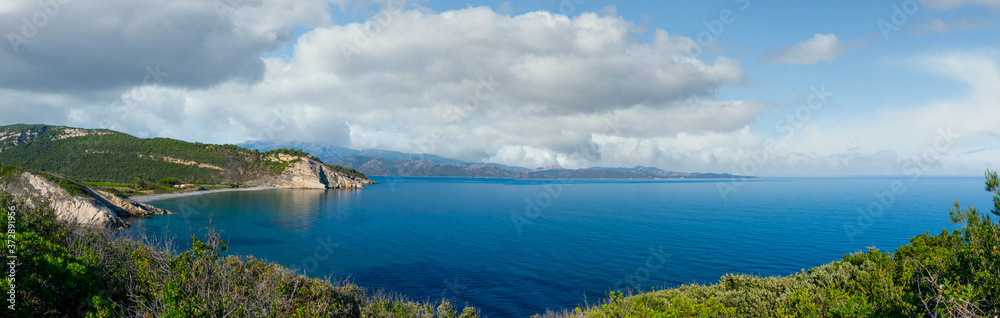 panorama of the sea in corsica