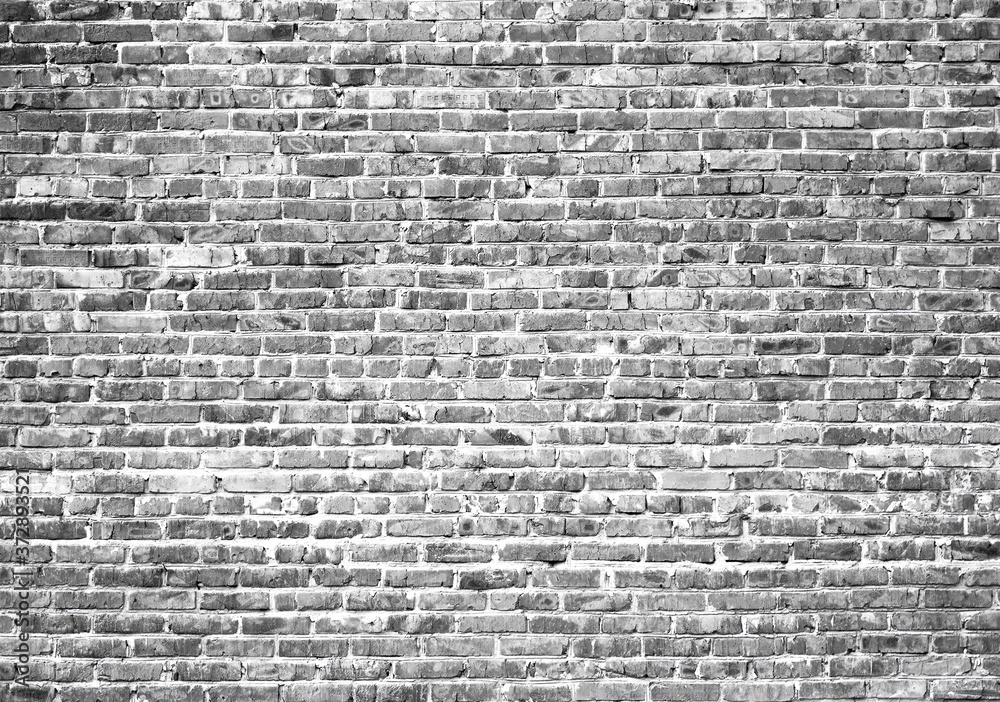 Obraz premium Grunge black and white brick wall background. Empty texture