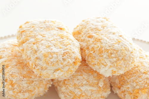 Japanese food, frozen cream crab croquette on dish