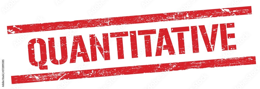 QUANTITATIVE red grungy lines stamp sign. QUANTITATIVE red grungy lines stamp sign.