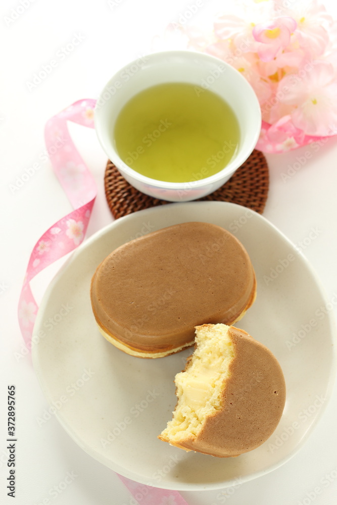 Japanese food, cheese filling in pan cake Japanese food, cheese filling in pan cake