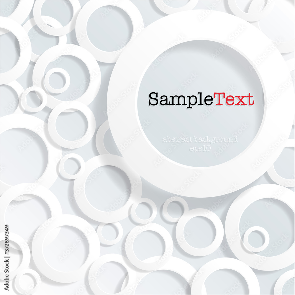 Abstract Background with 3d rings on white backdrop - Vector design Abstract Background with 3d rings on white backdrop - Vector design