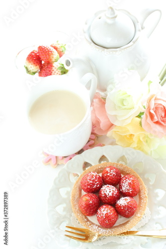 Homemade strawberry tart for gourmet dessert