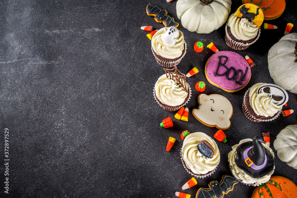 Halloween cupcakes and cookies