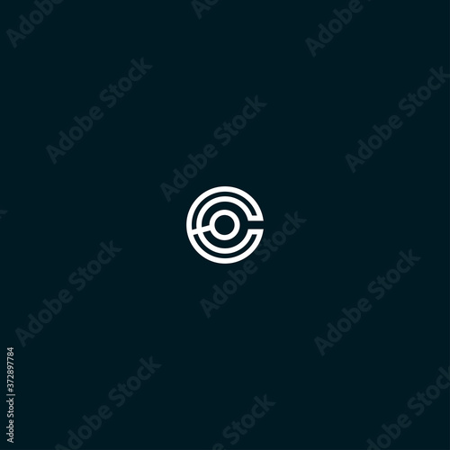 Initial Letter C logo Connected circle symbol. Design Template Element