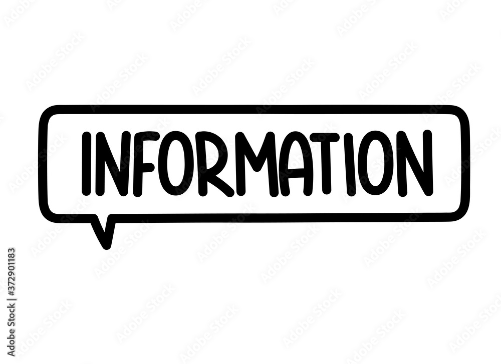 Information inscription. Handwritten lettering illustration. Black vector text in speech bubble. Simple outline marker style. Imitation of conversation. Information inscription. Handwritten lettering illustration. Black vector text in speech bubble. Simple outline marker style. Imitation of conversation.