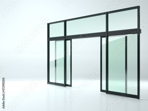Foto Modern big black double office automatic door