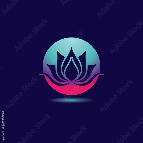 Gradient flower logo template vector icon