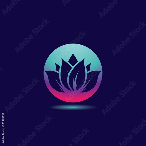 Gradient flower logo template vector icon