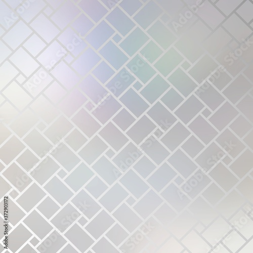 Holographic mirror mosaic abstract pattern. Gloss silver wicker decorative texture. Iridescent polished background.