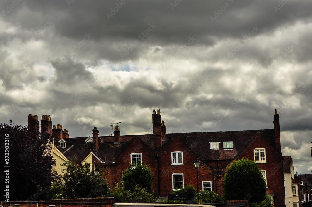 storm clouds over the old town