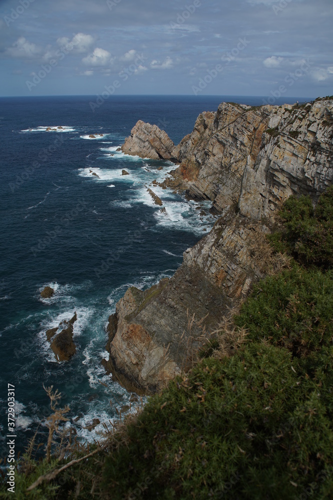 Asturias. The Cape Peñas.Cliffs landscape in Spain