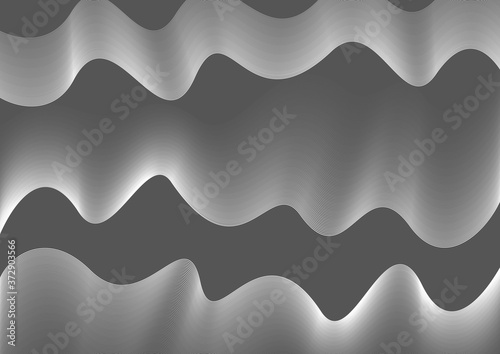 Abstract background, wavy elements isolated on gray
