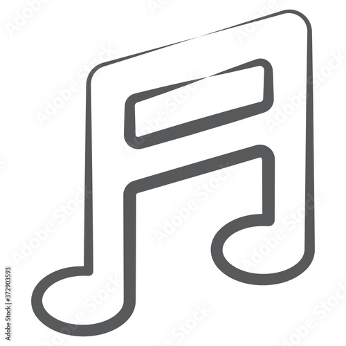 
Music note icon doodle line  design 
