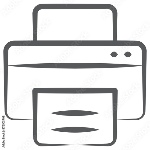 
Printing machine, hardware icon doodle line design.
