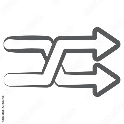 
Doodle line icon design of arrow shuffle
