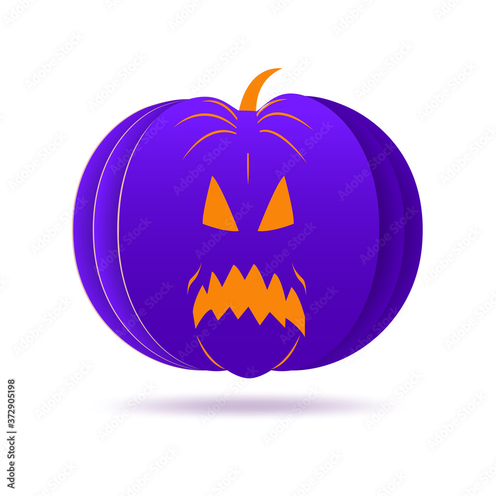 halloween pumpkin with paper cut style on white background. vector illustration halloween pumpkin with paper cut style on white background. vector illustration