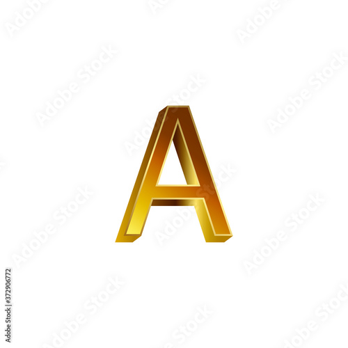Luxury and Modern Design of 3d Golden A Alphabet .Golden Colored 3d Design of A Alphabet.Golden Colored Alphabetic Collection.