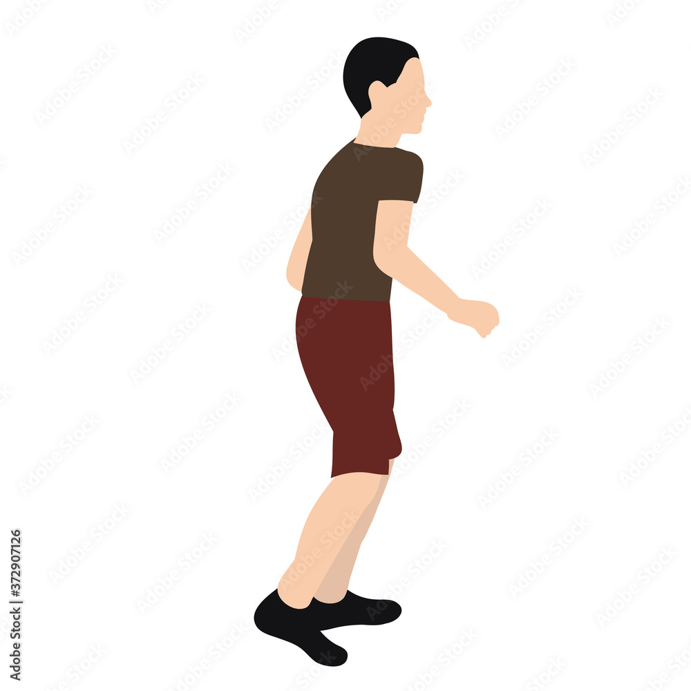 vector, isolated, boy in flat style, no face on white background