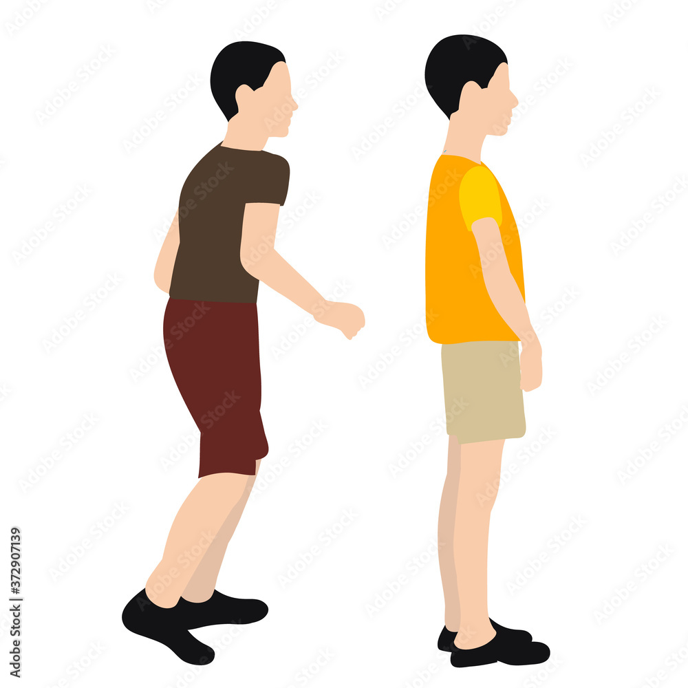 vector, isolated, boy in flat style, no face on white background vector, isolated, boy in flat style, no face on white background