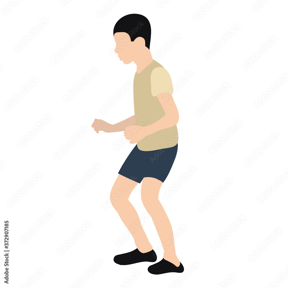 isolated, boy in flat style, no face on white background isolated, boy in flat style, no face on white background