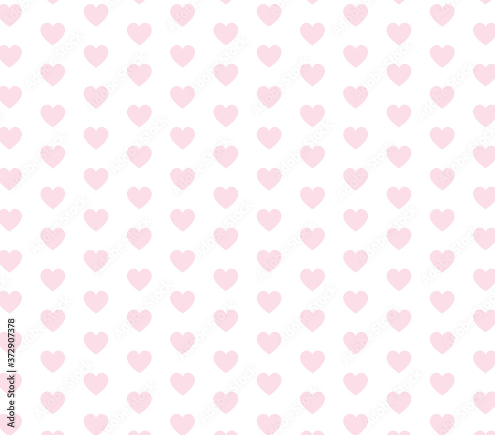 Pink heart vector pattern. Vector heart background.  Valentines day pattern. 