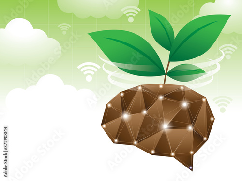 Artificial intelligence for environment illustration vector with copy space.