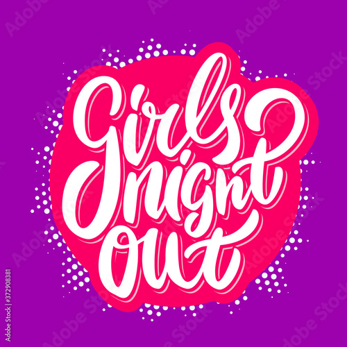Girls night out. Bachelorette party vector banner.