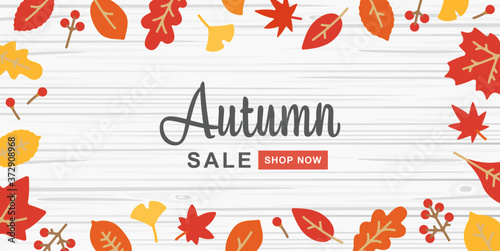 Autumn sale, shopping banner design