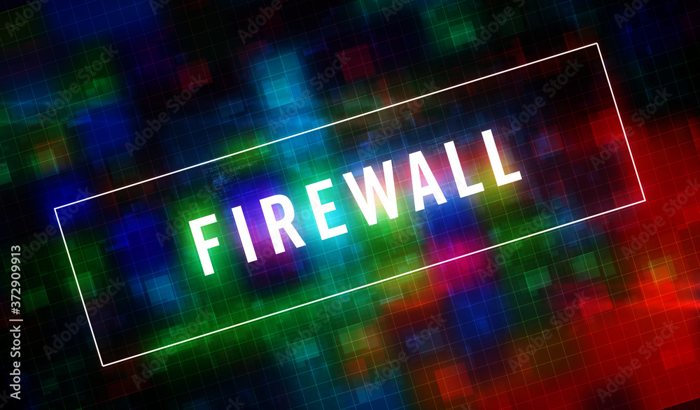 Fototapeta premium Firewall and cyber security in cyberspace illustration