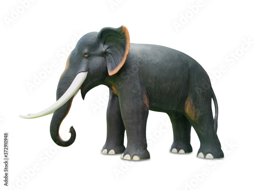 Elephant statue isolated on white background. © pas_td 4425