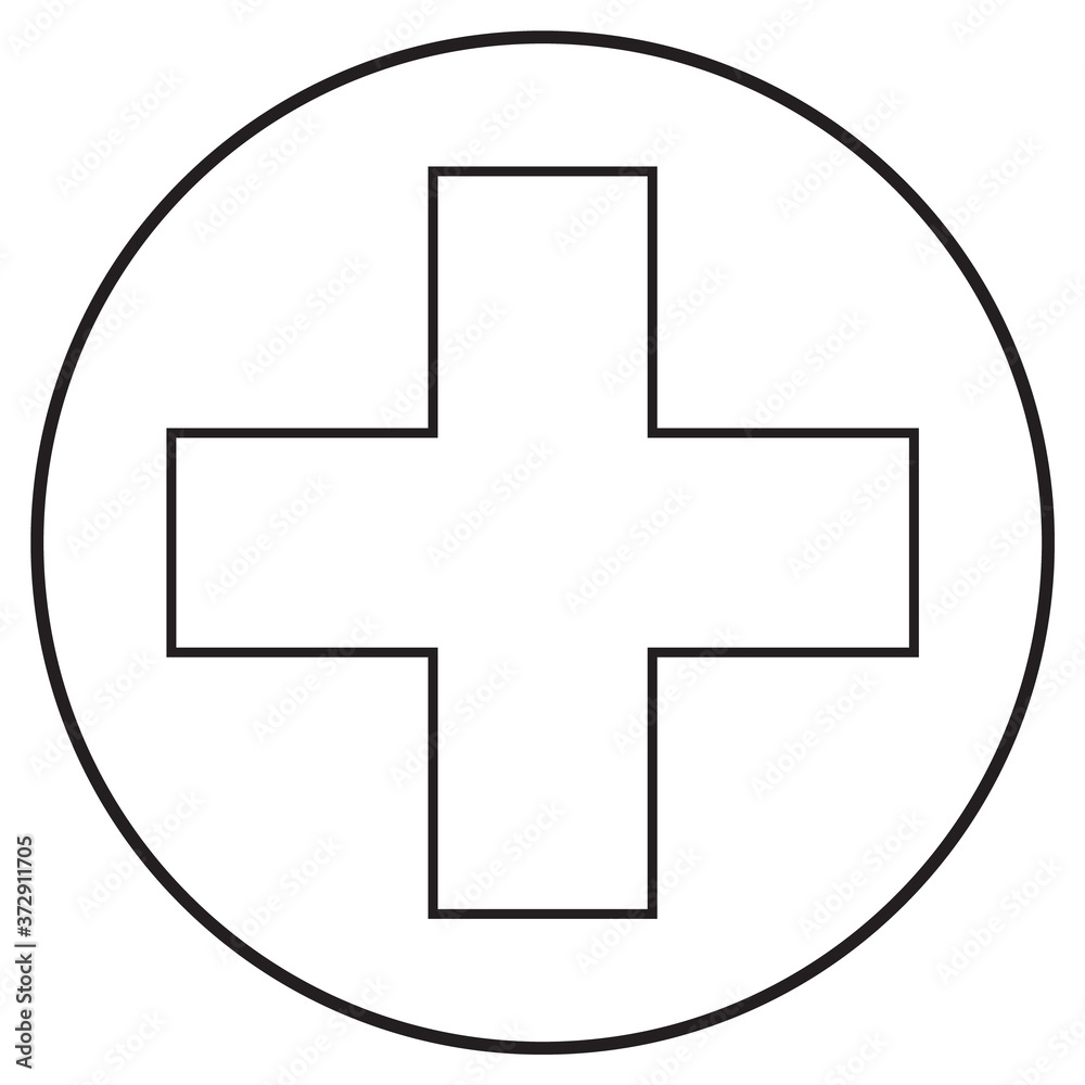 Obraz premium ambulance medical icon; line art style; vector illustration, symbol for app, print or web.