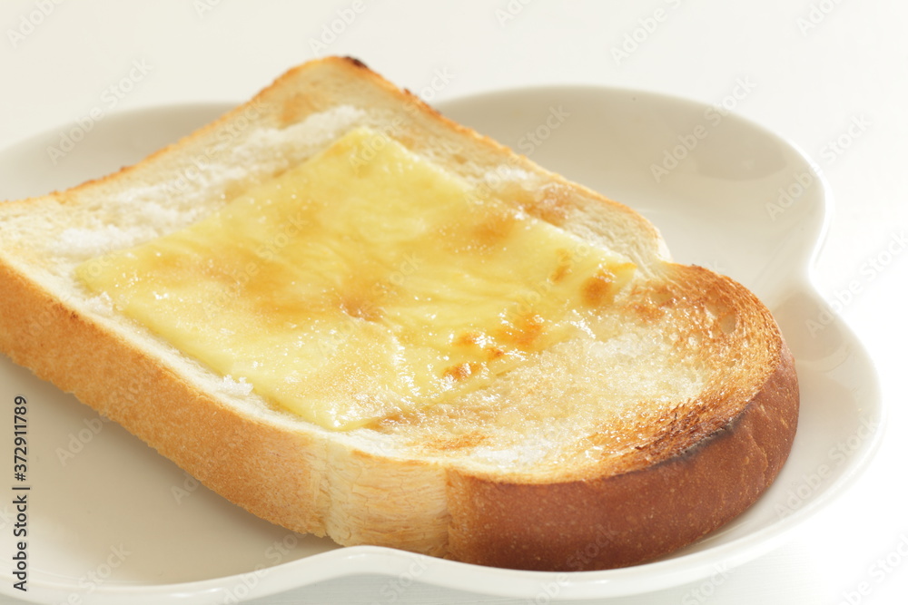 sliced cheese and sugar on toast for asian broakfast sliced cheese and sugar on toast for asian broakfast