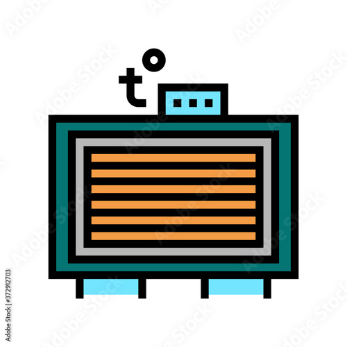 plywood factory heater color icon vector. plywood factory heater sign. isolated symbol illustration