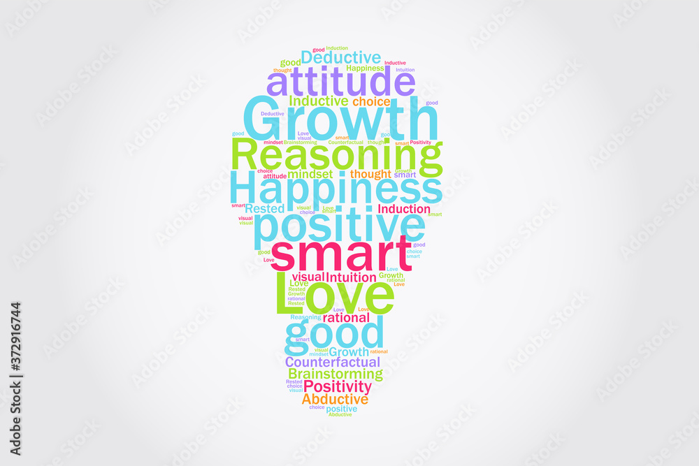 Happiness word cloud concept.