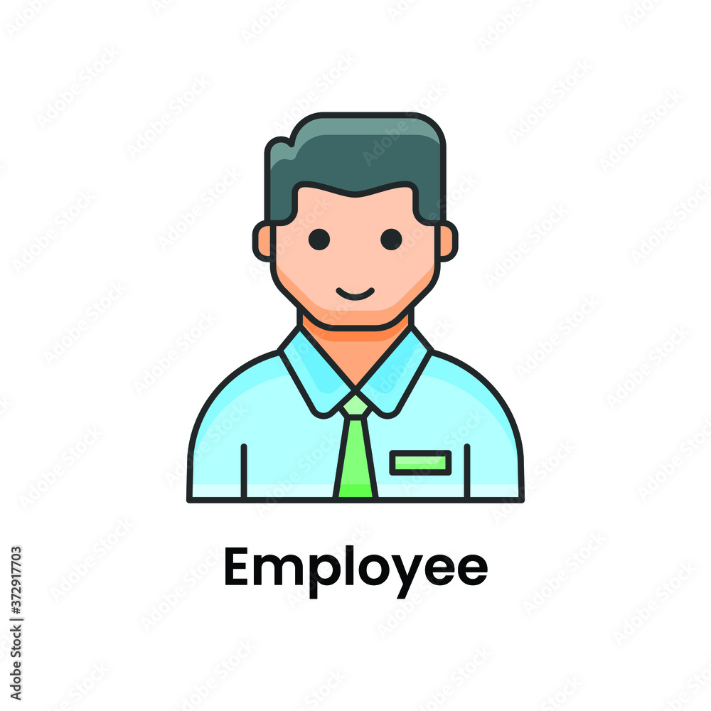 Business user male avatar, flat icon of employee