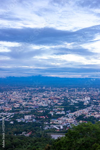 Fototapeta Naklejka Na Ścianę i Meble -  Views of Chiang Mai city in the time of blue sky.