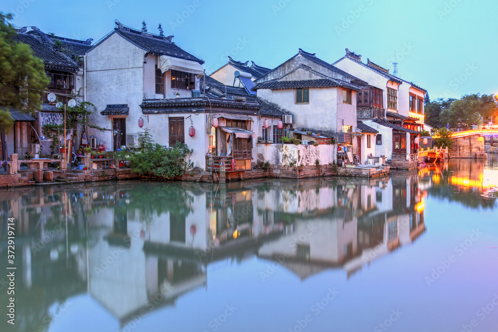 Traditional Chinese water houses in Tongli, China
