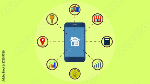 Searching property on mobile, Real estate investing and Real estate concept.