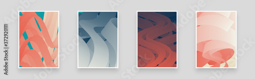 Abstract volumetric illustration for poster, flyer, brochure. Dynamic composition with trendy liquid fluid 3d shapes. Minimal backdrop, background. Eps10 vector.