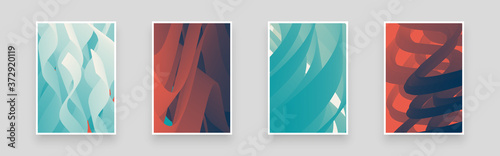 Abstract volumetric illustration for poster, flyer, brochure. Dynamic composition with trendy liquid fluid 3d shapes. Minimal backdrop, background. Eps10 vector.